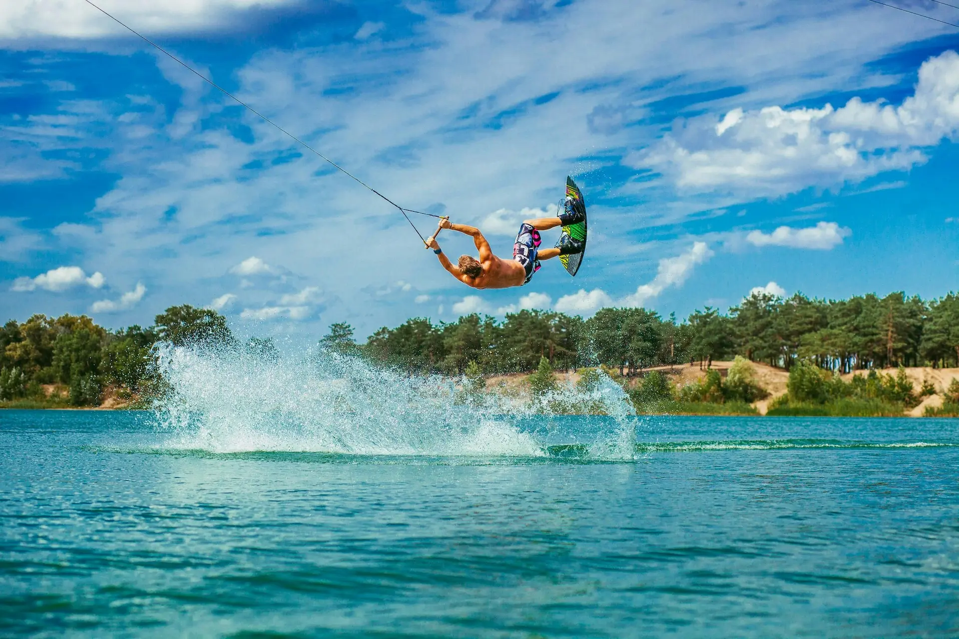 Man wakeboarding